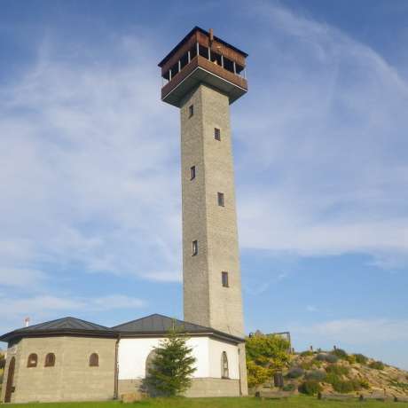 Vstup na rozhlednu – Českomoravská vrchovina jako na dlani