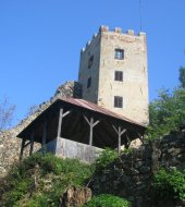 Vstup na rozhlednu – výhled na Domažlicko