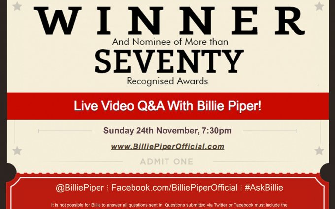 Billie Piper Live Video Q&A