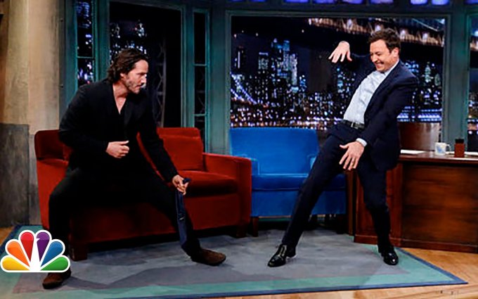Keanu Reeves Defends Jimmy's T'ai Chi (Late Night with Jimmy Fallon)
