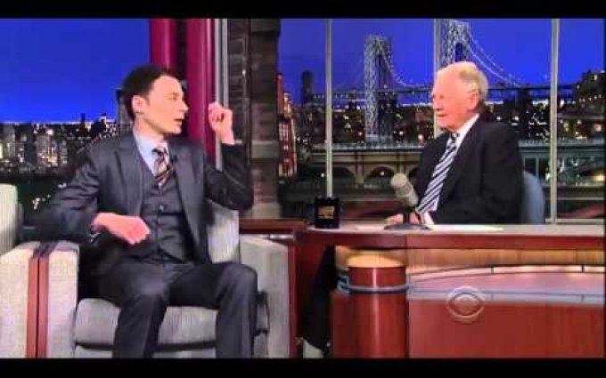 Jim Parsons ( Sheldon ) Big bang theory on David Letterman