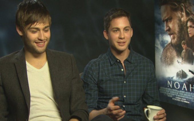 Douglas Booth and Logan Lerman talk kissing Emma Watson, bunk beds and saving puppies