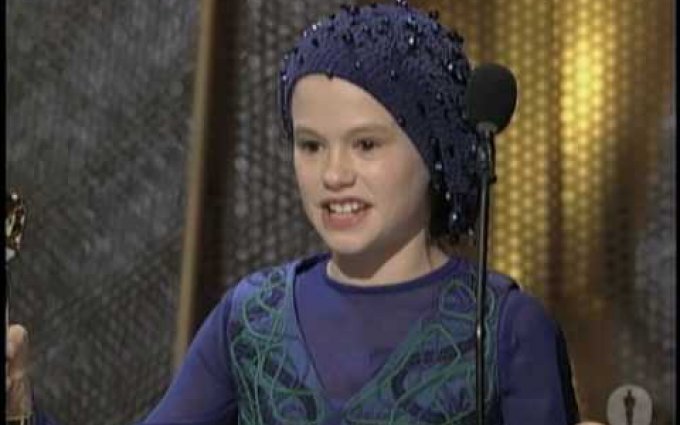 Anna Paquin winning Best Supporting Actress for "The Piano"